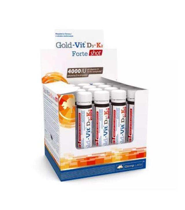 Olimp Gold-Vit D3 + K2 Forte Shot o smaku malinowym, 25 ml