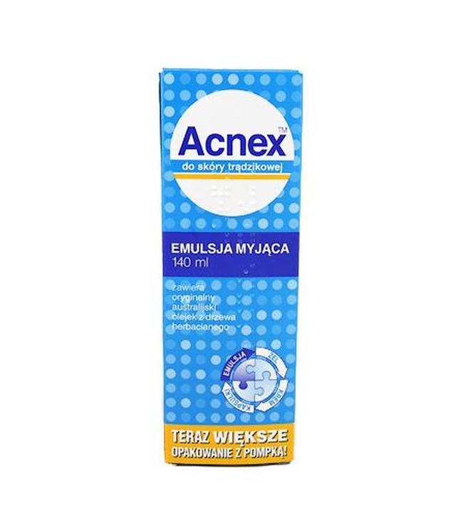 ACNEX Emulsja myjąca, zapobiega zaskórnikom, 140 ml