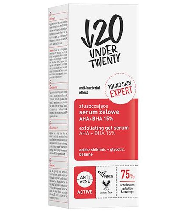 Lirene Under Twenty Złuszczające serum żelowe AHA+BHA 15%, 30 ml