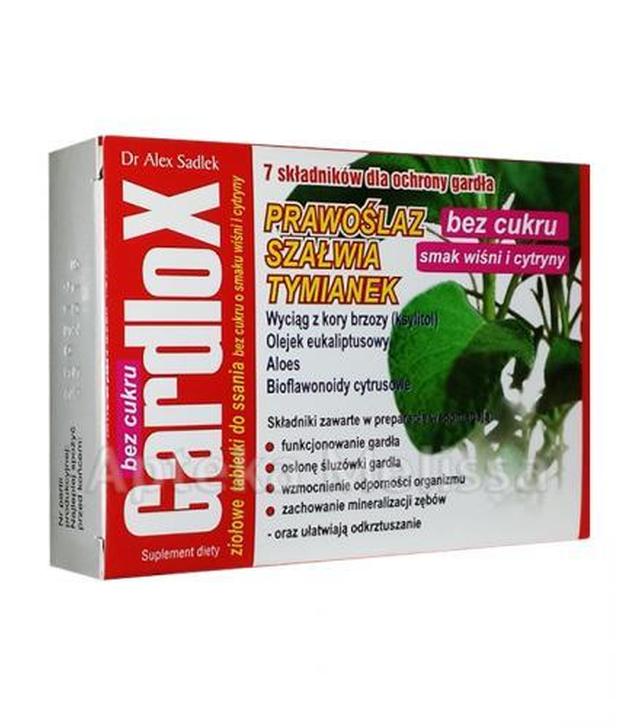 GARDLOX Bez cukru o smaku wiśni i cytryny, 16 tabletek