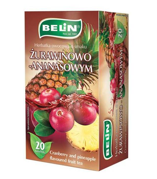 Belin Herbatka owocowa o smaku żurawinowo-ananasowym, 20 x 2 g, cena, wskazania, opinie
