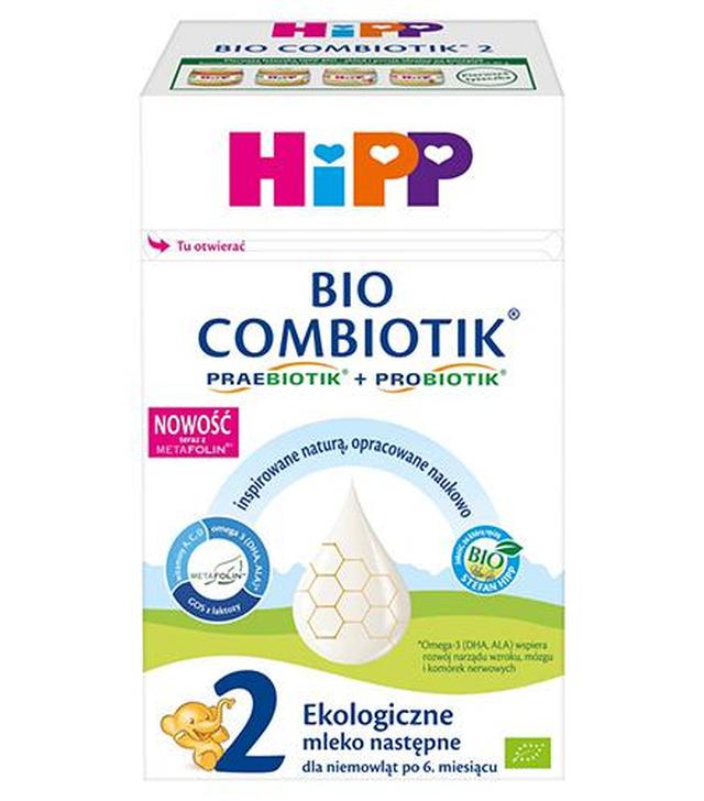 HIPP 2 BIO COMBIOTIK ekologiczne mleko następne, dla niemowląt po 6. m-cu, 550 g, cena, opinie, wskazania
