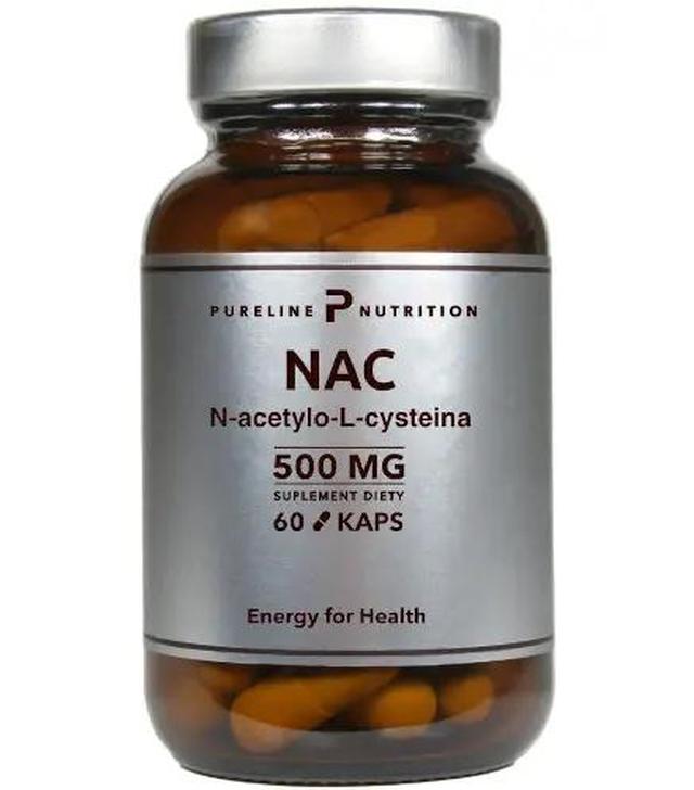 Pureline Nutrition NAC N-acetylocysteina 500 mg, kapsułki, 60 sztuk