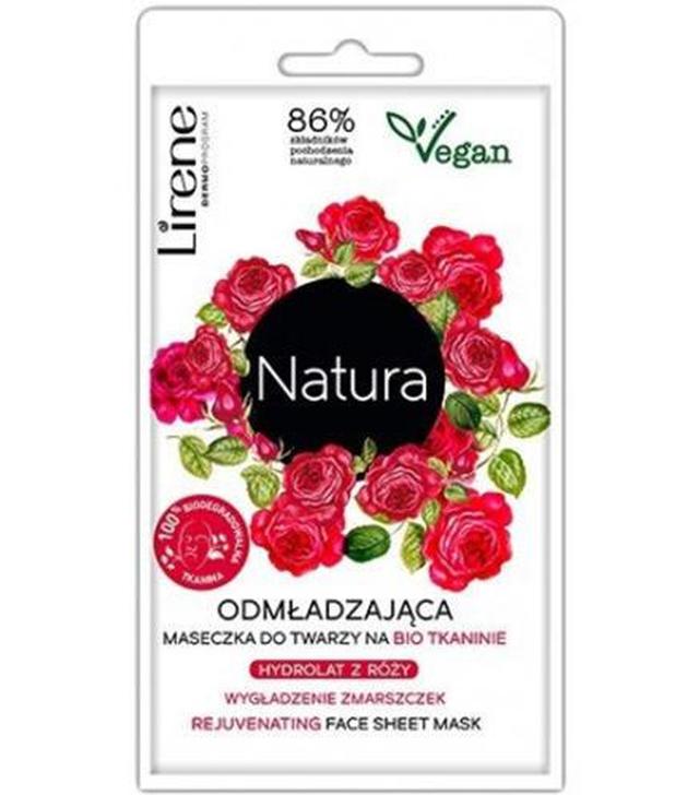 Lirene Natura Odmładzająca Maseczka do twarzy na bio tkaninie hydrolat z róży, 1 szt., cena, opinie, właściwości
