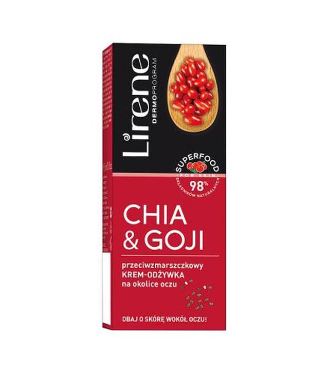 Lirene Superfood Przeciwzmarszczkowy krem odżywka na okolice oczu Chia & Goji, 15 ml, cena, opinie, właściwości