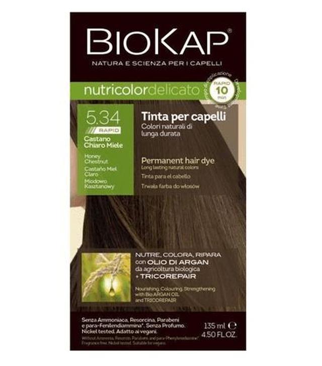BioKap Nutricolor Delicato Rapid Farba do włosów 5.34 Miodowo-kasztanowy - 135 ml - cena, opinie, właściwości