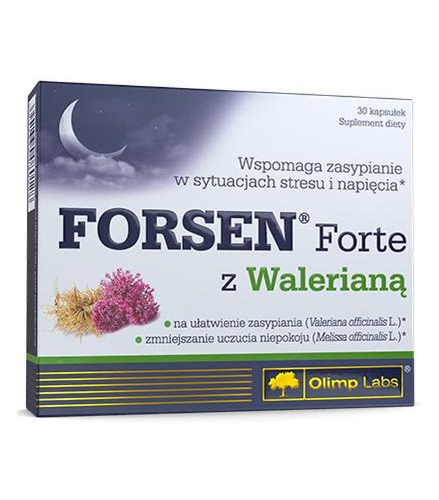 Olimp Labs Forsen Forte z Walerianą - Na Sen - 30 kaps. - cena, opinie, dawkowanie - ważny do 2025-07-27