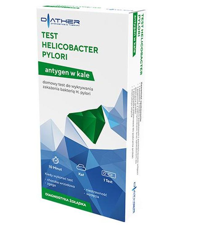 Diather Test Helicobacter Pylori Domowy test do wykrywania zakażenia bakterią H. pylori - 1 szt. - cena, opinie, stosowanie