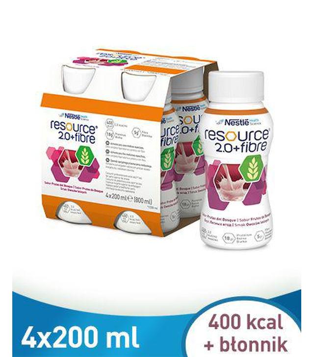 Resource 2.0+Fibre, płyn o smaku owoców leśnych, 4 x 200 ml