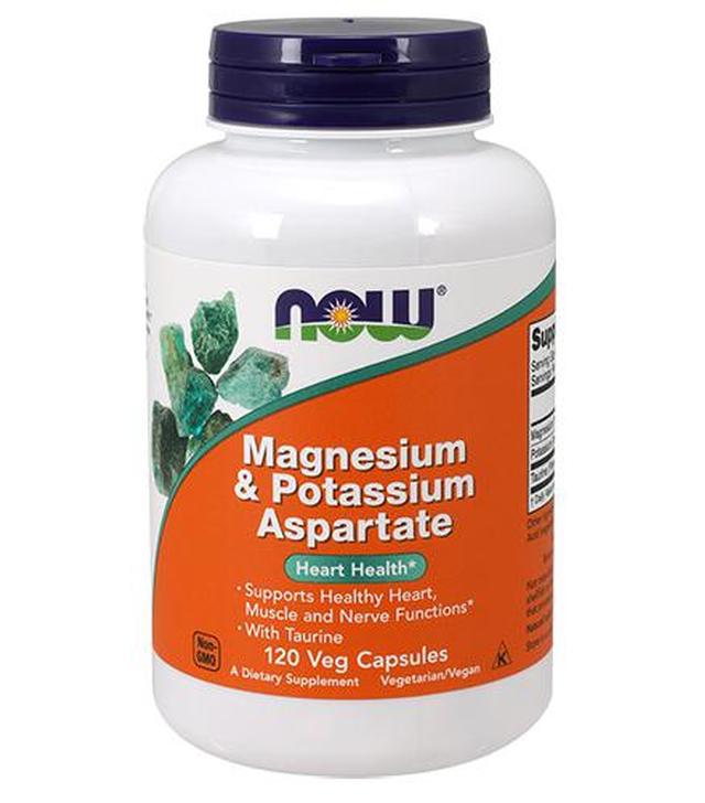 Now Foods Magnesium&Potassium Aspartate, 120 kaps., cena, opinie, stosowanie