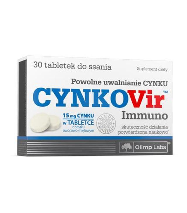 Olimp Cynkovir Immuno  - 30 tabl. do ssania - cena, opinie, właściwości