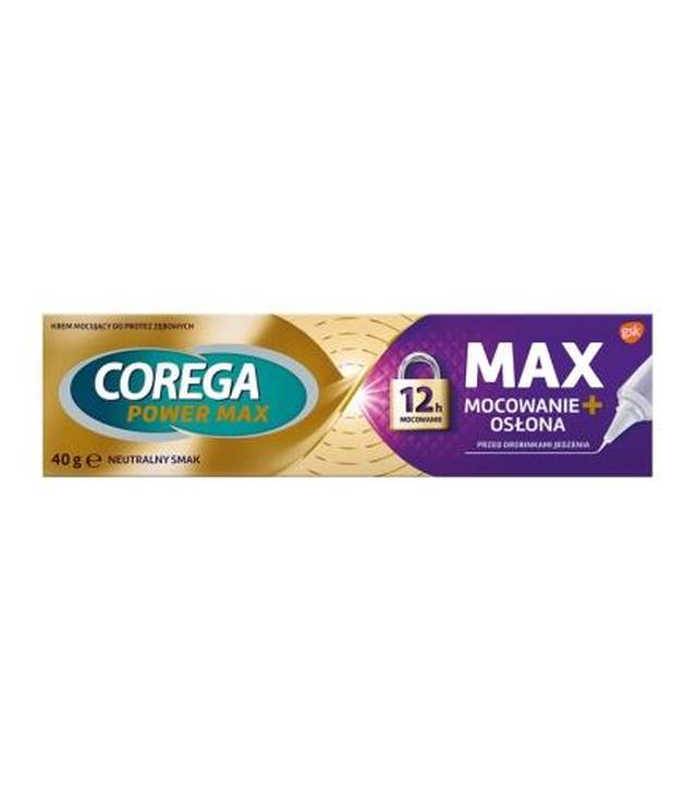 Corega Max Mocowanie + Osłona Krem do protez zębowych, 40 g - 1023426 - uszkodzone kartonowe opakowanie