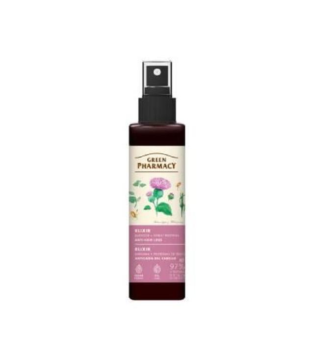 Green Pharmacy Eliksir przeciw wypadaniu włosów z łopianu i protein pszenicy, 150 ml