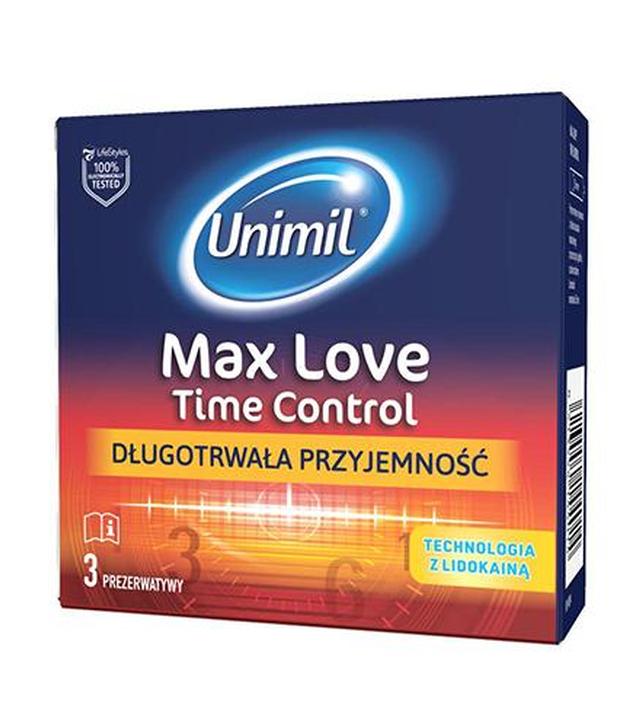 Unimil Max Love Time Control Prezerwatywy lateksowe, 3 sztuki