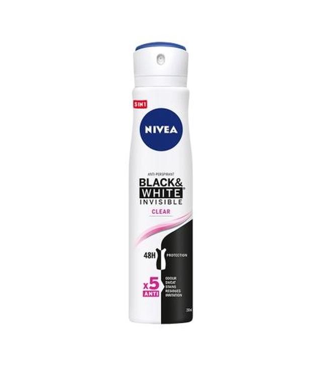 Nivea Black & White Invisible Clear Antyperspirant damski 48 h - 250 ml - cena, opinie, właściwości