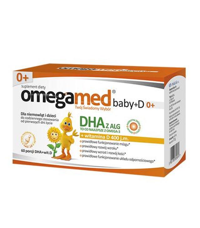 OMEGAMED Baby DHA z alg + Wit D Dla niemowląt i dzieci 0+, 60 kapsułek