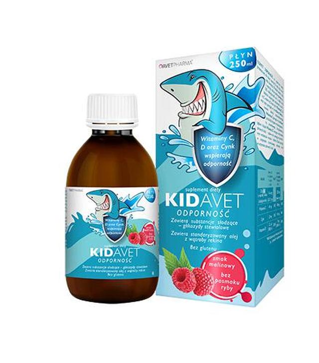 Kidavet Odporność smak malinowy - 250 ml Tran z rekina - cena, opinie, wskazania