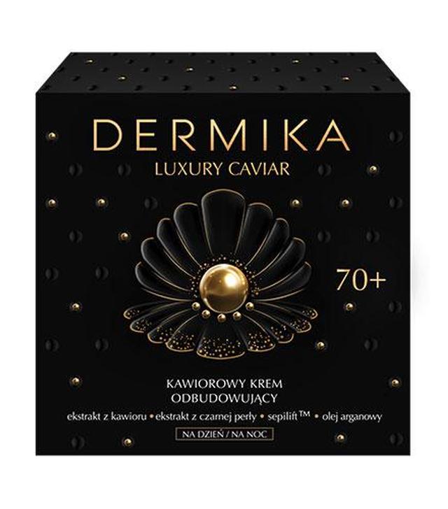 Dermika Luxury Caviar Kawiorowy Krem odbudowujący na dzień i na noc 70+, 50 ml, cena, opinie, stosowanie