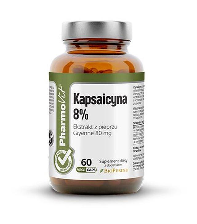 Pharmovit Clean Label Kapsaicyna 8% - 60 kaps. - cena, opinie, właściwości