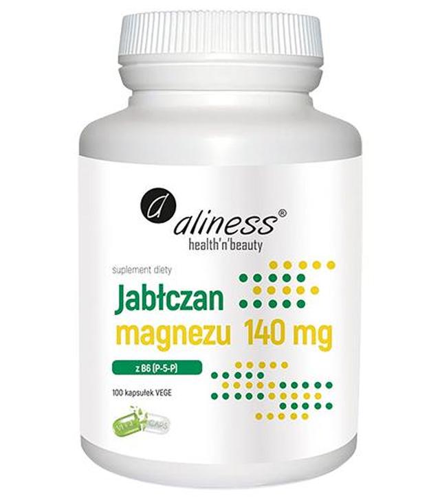 Aliness Jabłczan magnezu 140 mg z B6 (P-5-P), 100 vege kaps., cena, opinie, skład