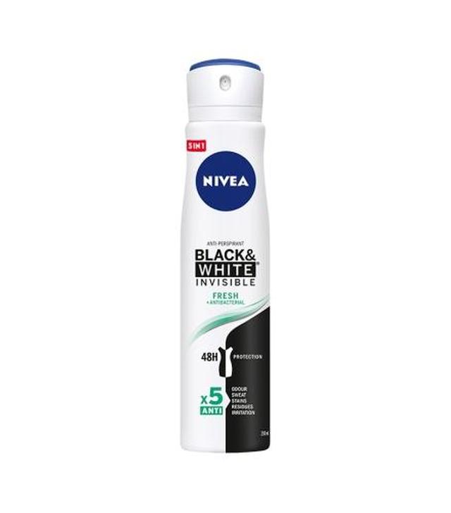 Nivea Black & White Invisible Fresh Antyprespirant damski 48 h - 250 ml - cena, opinie, właściwości