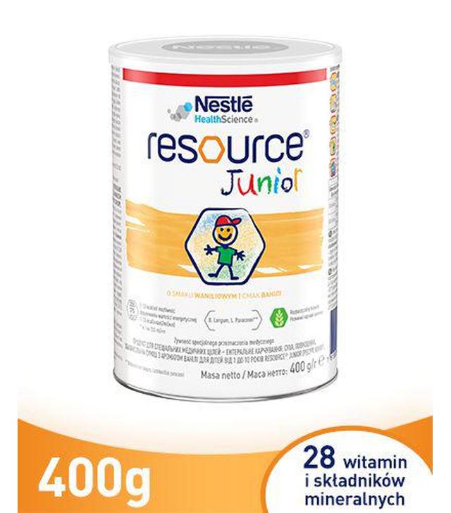 RESOURCE Junior - 400 g Preparat odżywczy po 1. roku życia, o smaku waniliowym - cena, opinie, wskazania
