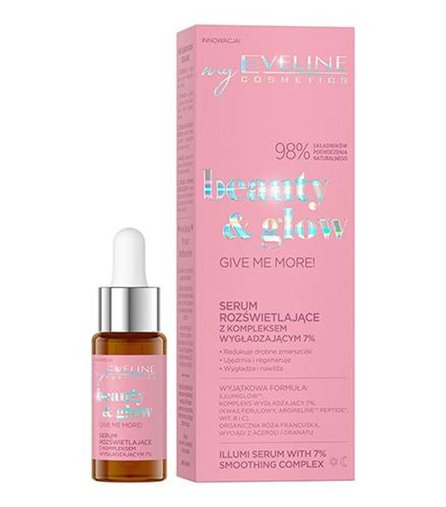 Eveline Cosmetics Beauty & Glow Serum rozświetlające z kompleksem wygładzającym 7 %, 18 ml, cena, opinie, działanie
