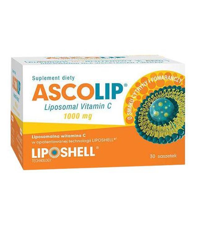 Ascolip Liposomalna Witamina C 1000 mg o smaku cytryny i pomarańczy, 30 saszetek