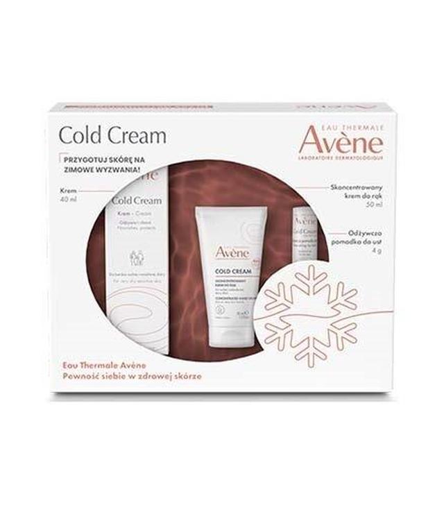 AVENE COLD CREAM Odżywcza pielęgnacja skóry zimą: Krem do twarzy i ciała 40 ml + Skoncentrowany krem do rąk 50 ml + Odżywcza pomadka do ust 4g [ZESTAW]