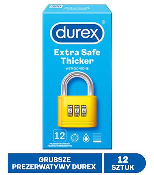 DUREX EXTRA SAFE Prezerwatywy grubsze z dodatkową ilością środka nawilżającego, 12 sztuk