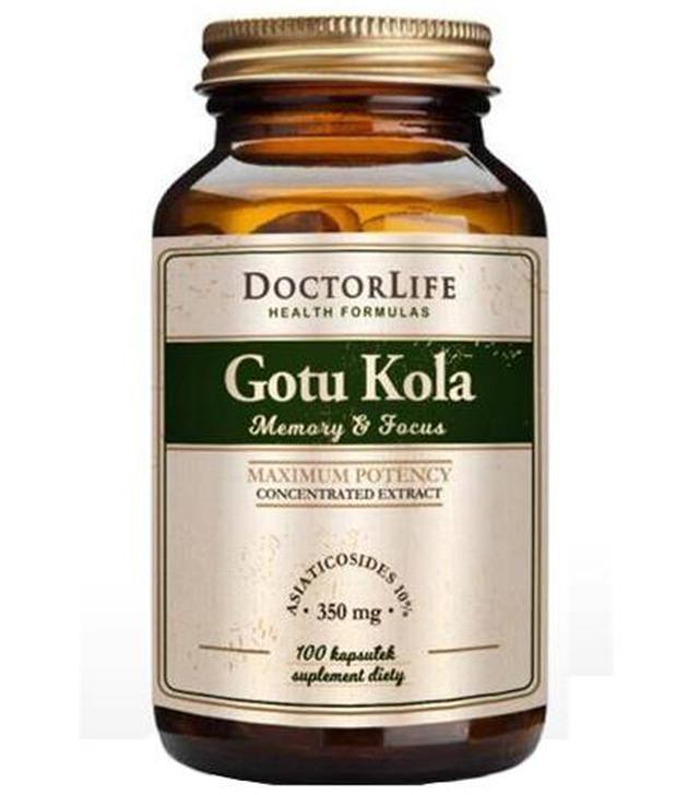 Doctor Life Gotu Kola 350 mg - 100 kaps. - cena, opinie, stosowanie