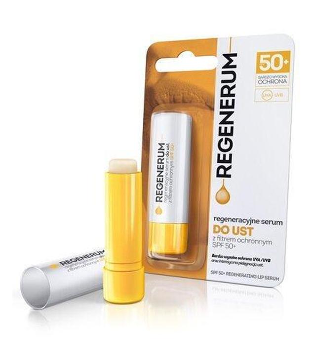REGENERUM Regeneracyjne serum do ust z filtrem ochronnym SPF 50+, 5 g