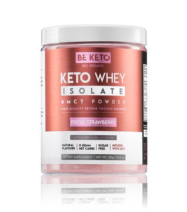 BeKeto Keto Whey isolate + MCT Fresh Strawberry, 300 g, cena, opinie, właściwości - ważny do 2025-09-30