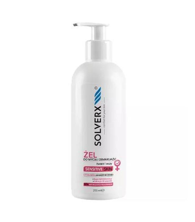 SOLVERX SENSITIVE SKIN Żel do mycia i demakijażu twarzy dla kobiet, 200 ml