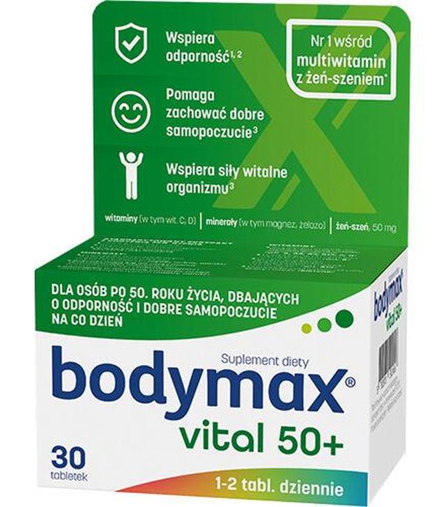 Bodymax Vital 50 +, 30 tabl., cena, opinie, dawkowanie - ważny do 2025-09-30