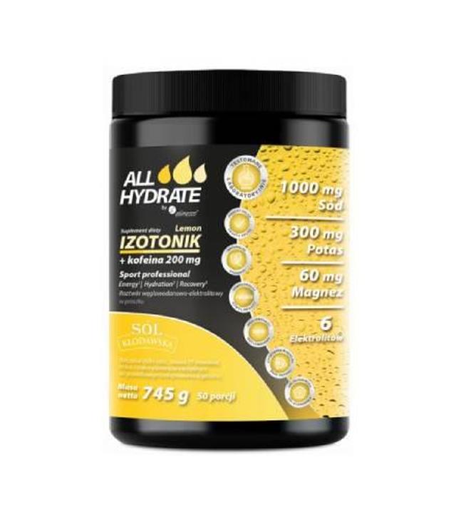Aliness AllHydrate, Izotonik lemon i kofeina 200 mg, 745 g