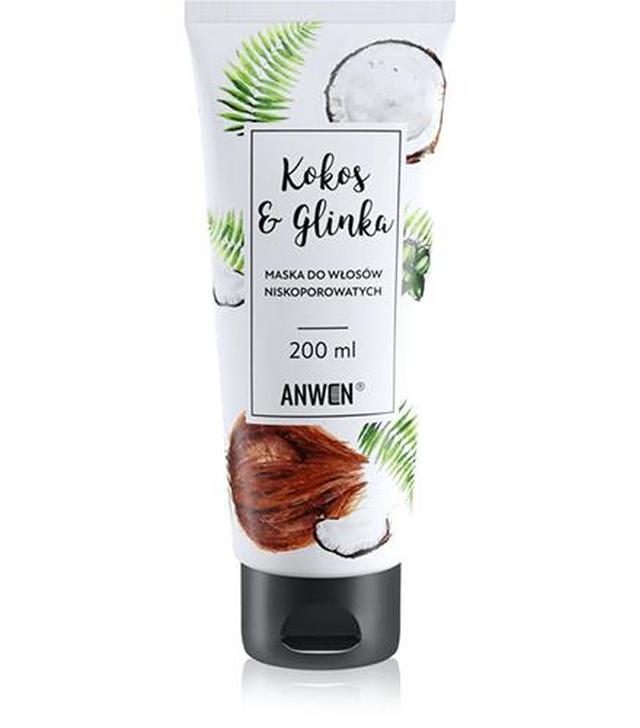 Anwen Kokos & Glinka Maska do włosów niskoporowatych - 200 ml - cena, opinie, właściwości