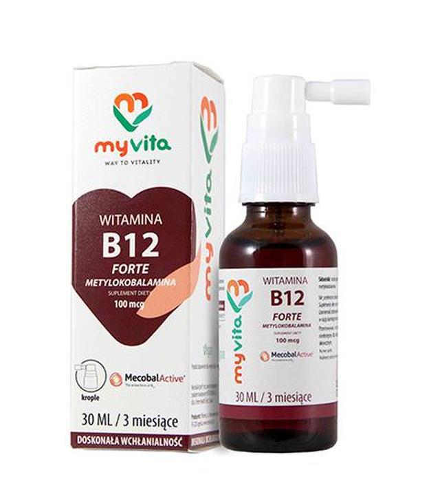 MyVita Krople Witamina B12 Forte, 30 ml, cena, opinie, dawkowanie