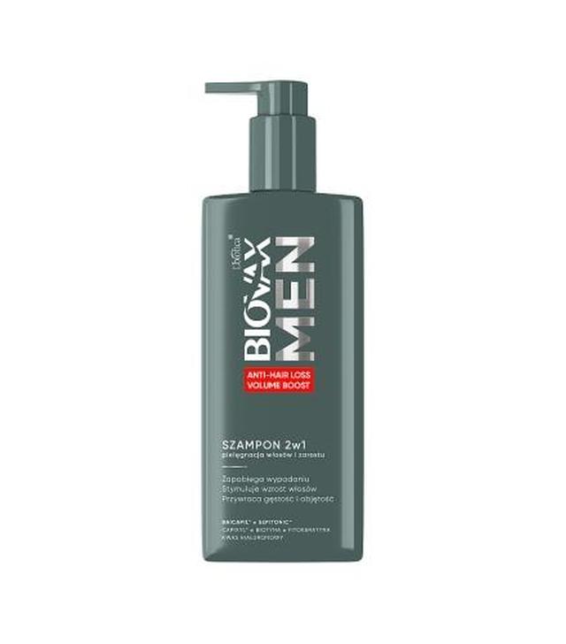 Biovax Men anti hair-loss & volume szampon 2w1 pielęgnacja włosów i zarostu, 200 ml