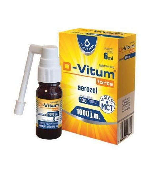 D-Vitum forte 1000 j.m. witamina D aerozol dla dzieci od 1. roku życia i dorosłych, 6 ml