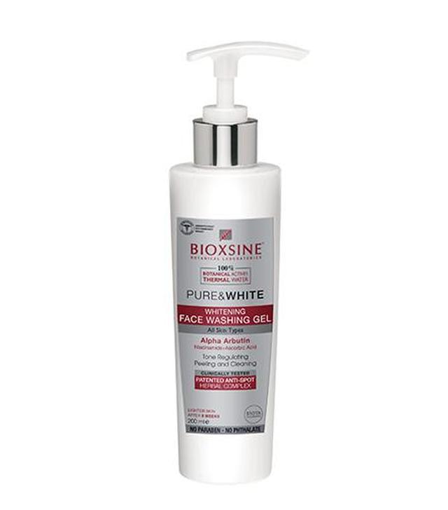 Bioxsine Pure & White Wybielający Żel do mycia twarzy, 200 ml, cena, wskazania, właściwości