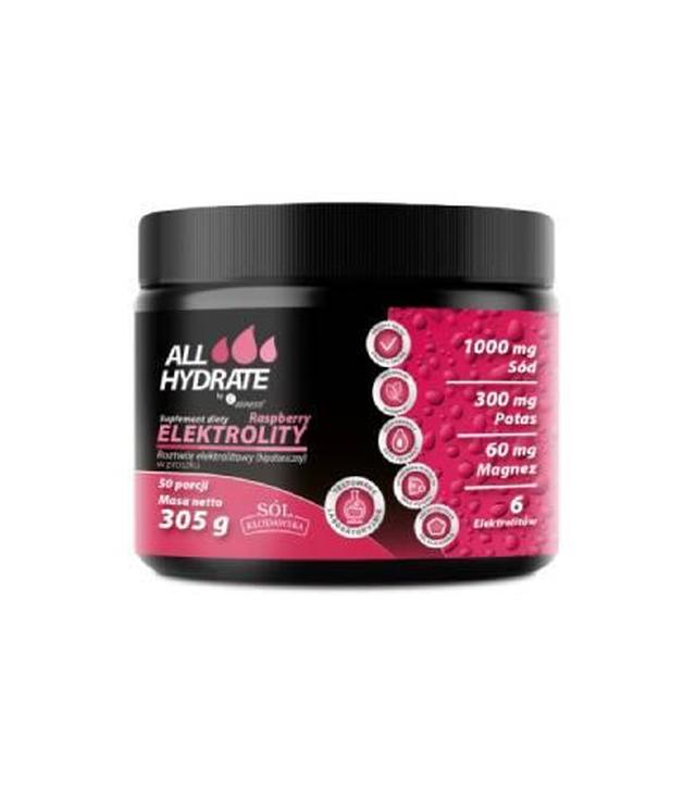 Aliness AllHydrate, Elektrolity raspberry, 305 g