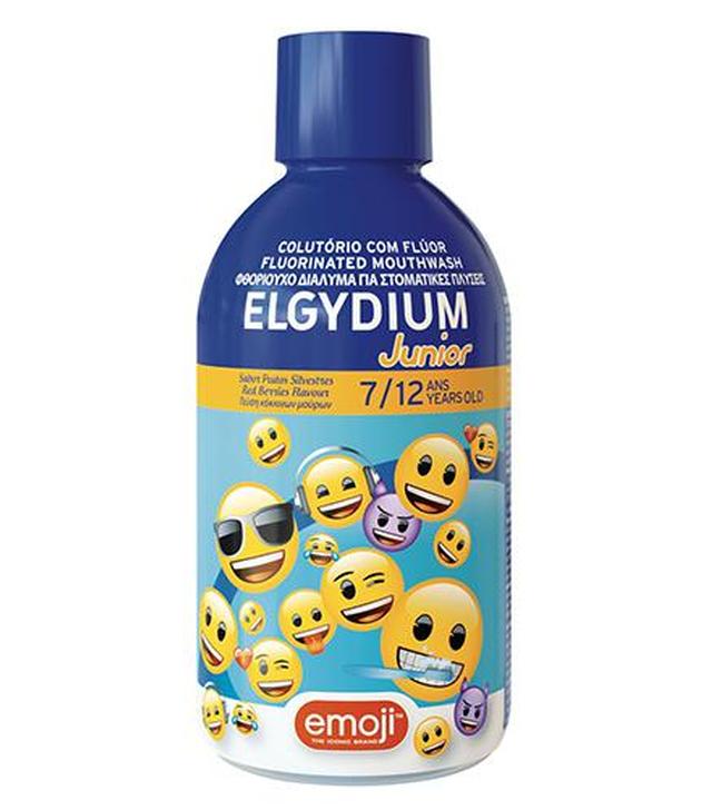 Elgydium Junior Emoji Płyn do płukania jamy ustnej dla dzieci 7-12 lat, 500 ml, cena, opinie, właściwości