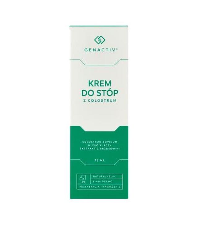 Genactiv Krem do stóp z colostrum, 75 ml - cena, opinie, właściwości - ważny do 2025-08-31