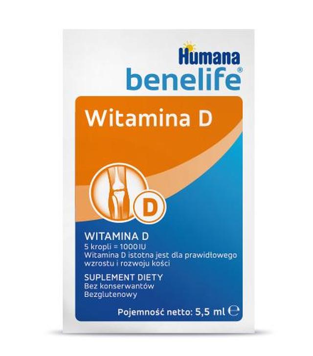 HUMANA Benelife Witamina D, 5,5 ml - ważny do 2025-09-30