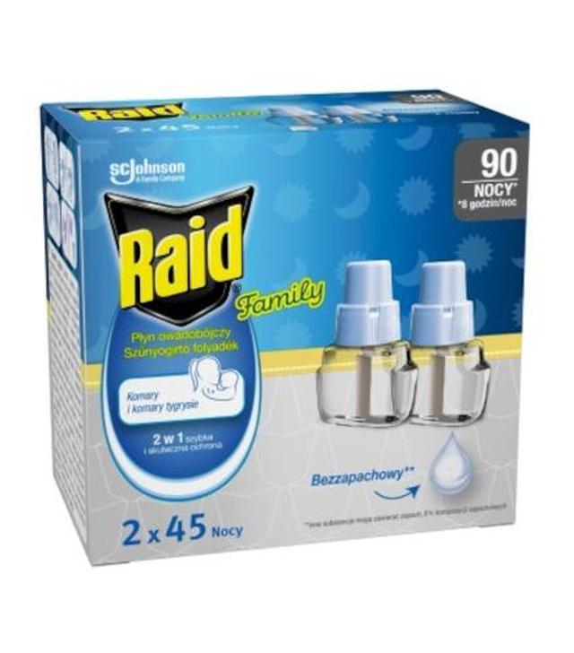 Raid Essentials Family, Płyn do urządzenia przeciw komarom, 2 x 45 nocy, 54 ml