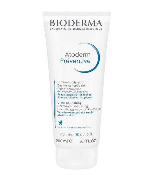 Bioderma Atoderm Preventive, odżywczy krem wzmacniający ochronną barierę skóry suchej u dzieci i niemowląt, 200 ml - ważny do 2025-07-30