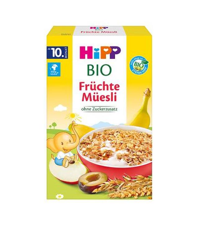 HiPP BIO od pokoleń, Musli Banany-Jabłka-Śliwki, od 10. m-ca, 200 g, cena, opinie, właściwości  - ważny do 2025-09-30