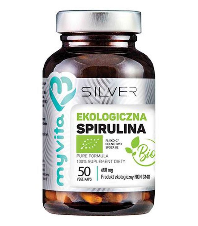MyVita Silver Spirulina Bio 600 mg, 50 kaps., cena. opinie, wskazania
