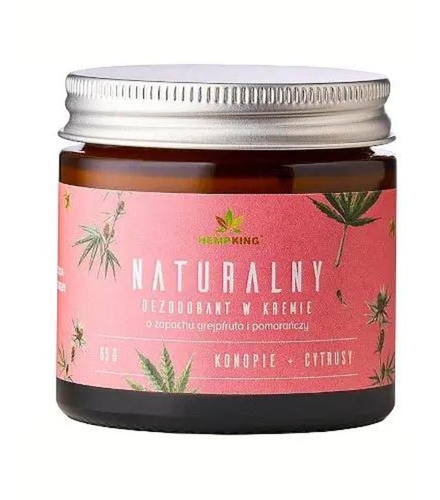 Hempking, Naturalny dezodorant w kremie, konopie i cytrusy, 65 g - ważny do 2025-10-31